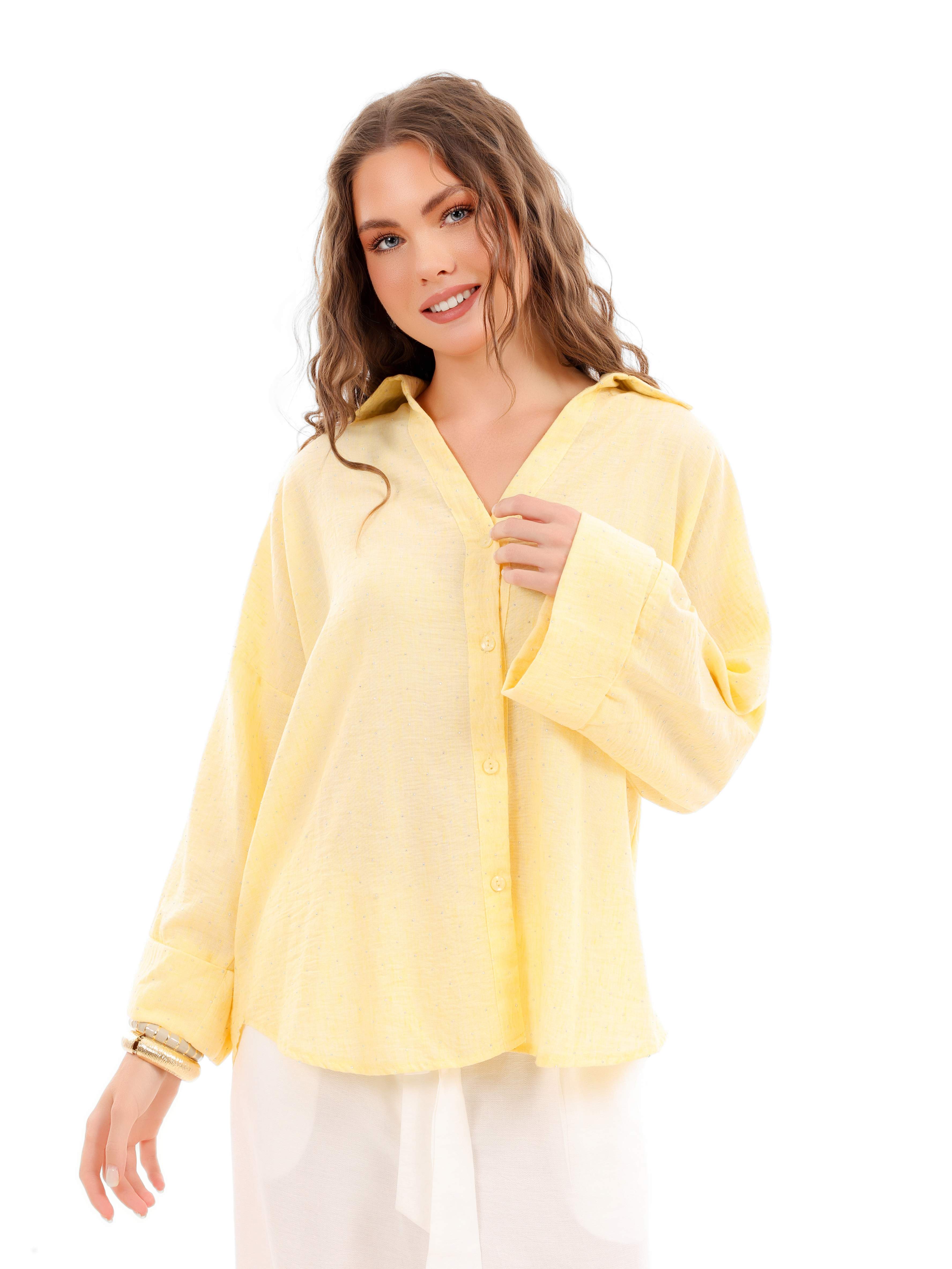 Oversized Linen Sequin Shirt