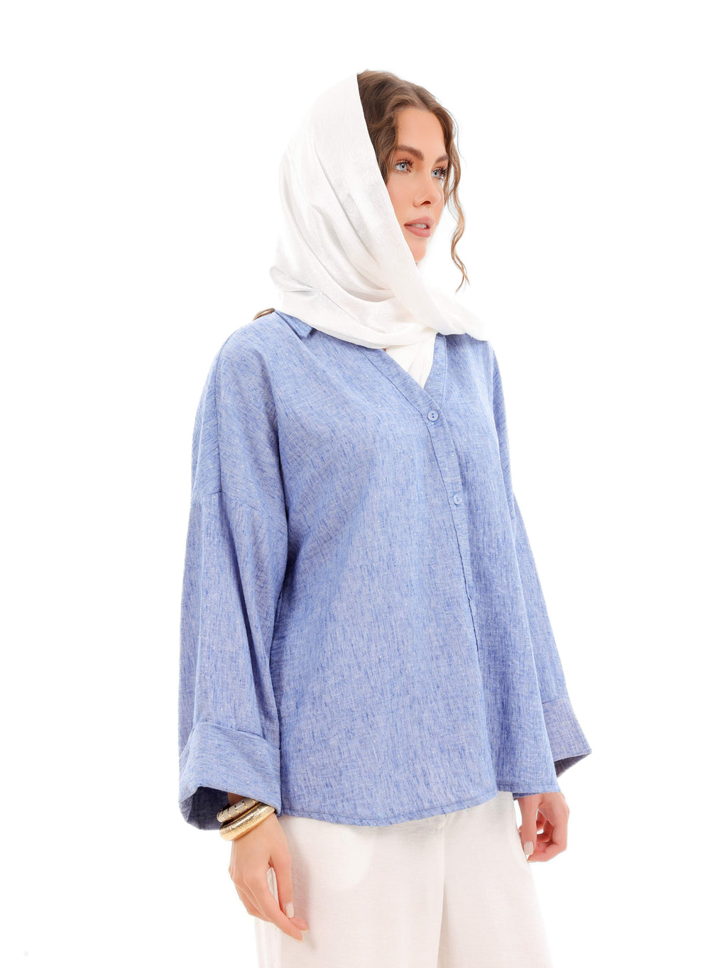 Oversized Linen Sequin Shirt