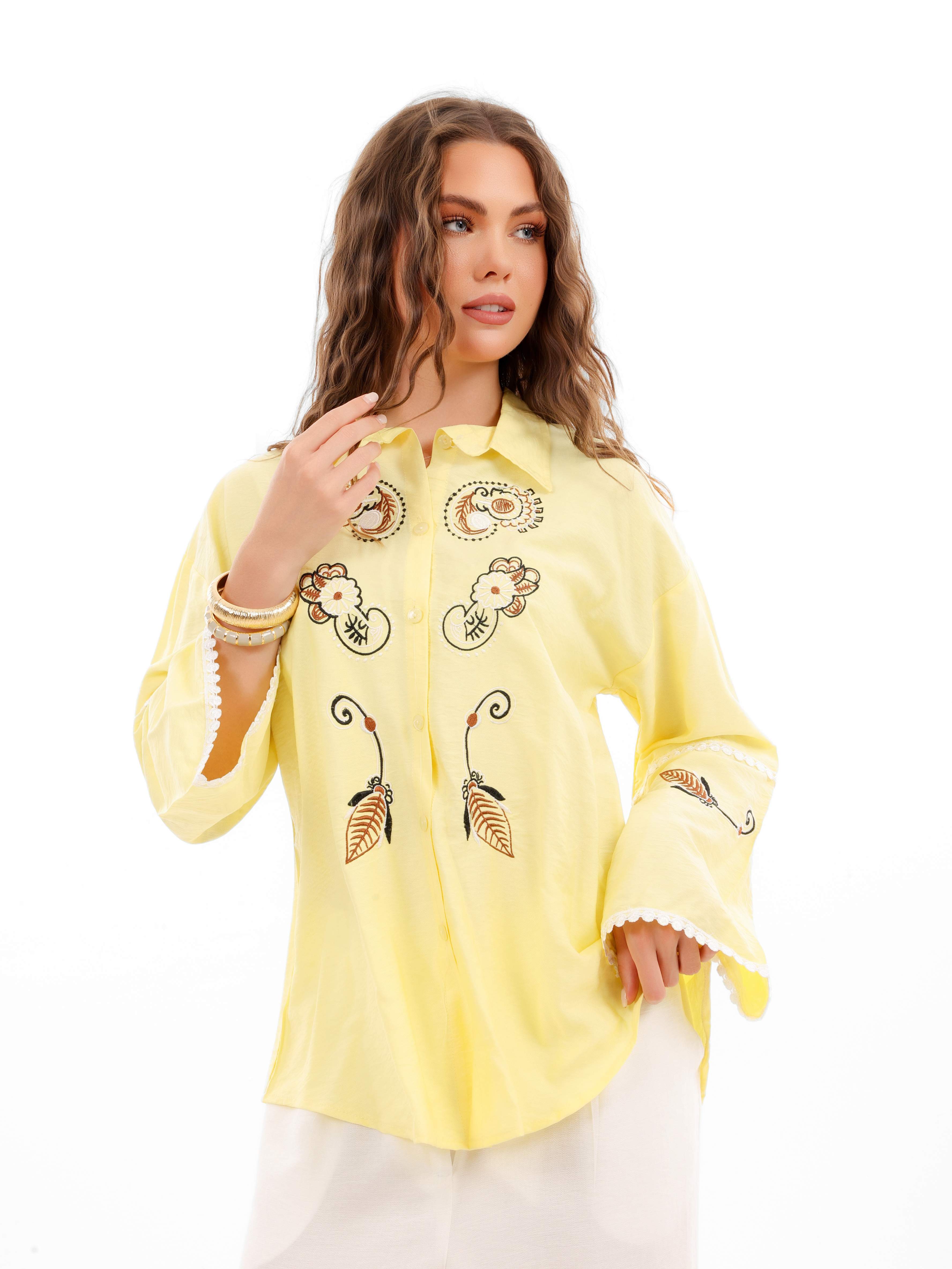 Embroidered Soft Linen Shirt