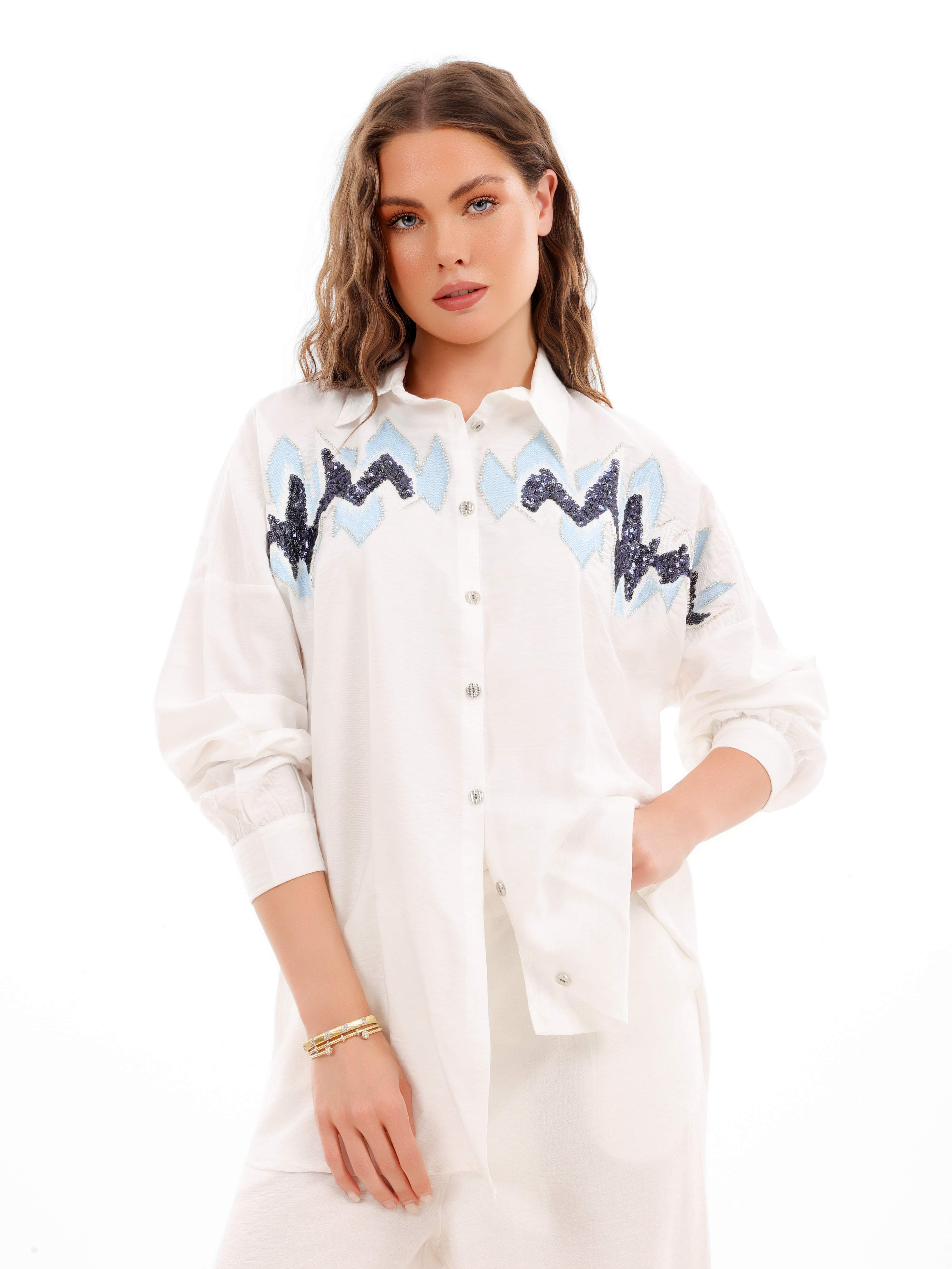 Embroidered Soft Linen Shirt