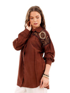 Embroidered Soft Linen Shirt Browen