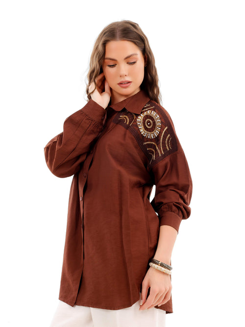 Embroidered Soft Linen Shirt