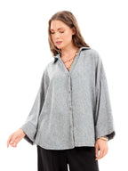 Oversized Linen Sequin Shirt